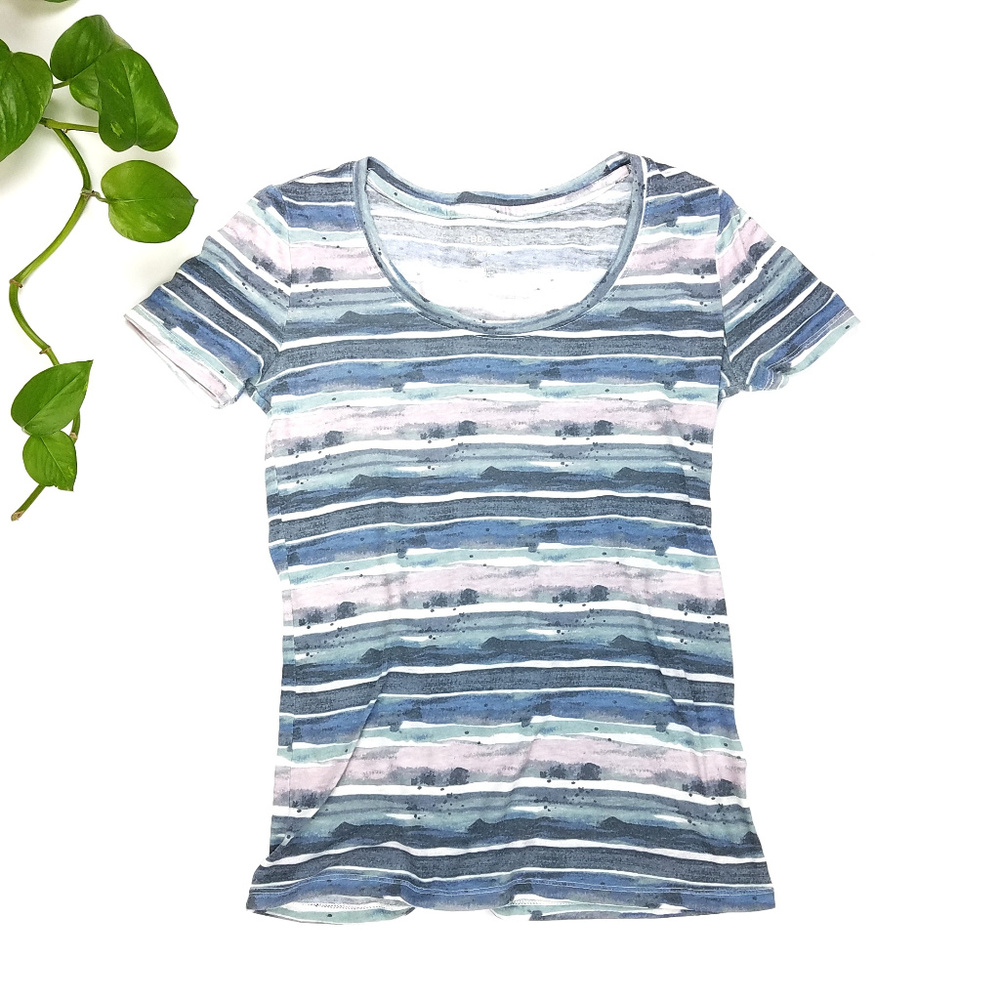 BDG UO Blue Green Pink Pastel Stripe Tee Sz XS